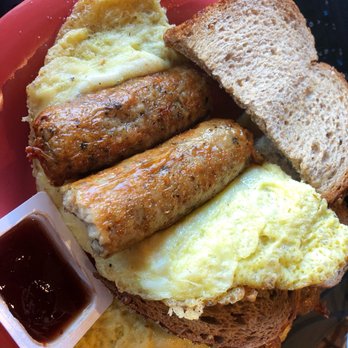 45 South Cafe - Breakfast sandwich with chicken sausage on wheat toast - Wine Bars Near Me - Norcross, Georgia 45 South Cafe - Breakfast sandwich with chicken sausage on wheat toast - Wine Bars Near Me - Norcross, Georgia