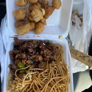 Dragon Garden - Honey Pepper Chicken, Sweet and Sour Pork, half chow mein/fried rice. - Chinese Near Me - Palmdale, California