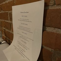 Moonrakers - Valentine's Day menu