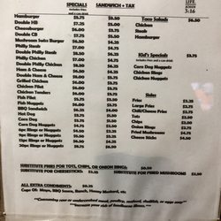 Yanks - Menu as of 11/18/17