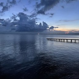 The view from outside at sunset
