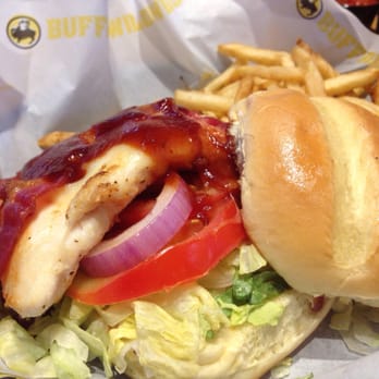 Buffalo Wild Wings - Bbq grilled chicken with fries! Comes with a pickle too! Yummy! - American Near Me - Santee, California