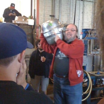 Lakefront Brewery - John the Beer Lord explaining the "bunghole." - Breweries Near Me - Milwaukee, Wisconsin
