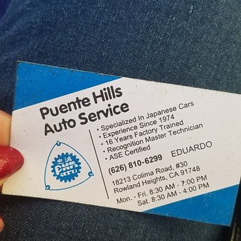 Puente Hills Auto Service - Auto Repair Near Me - Rowland Heights, California Puente Hills Auto Service - Auto Repair Near Me - Rowland Heights, California