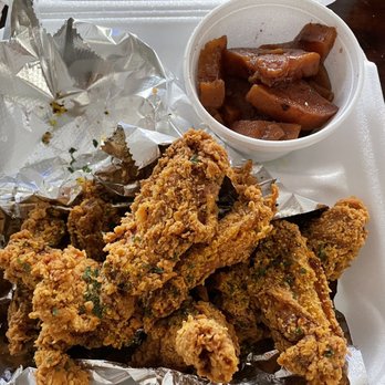 Mr Diddy's - Wing Combo with 1 Side  Lemon pepper wings with candied yams - Southern Near Me - Marietta, Georgia