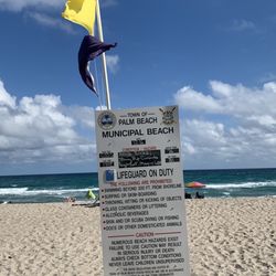 Municipal Beach Park - Warning signs for rough surf