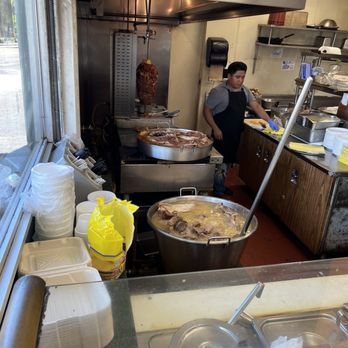 Joya Taqueria - Al Pastor Trompo and giant soup broth pots - Mexican Near Me - Mountain View, California
