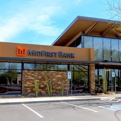 MidFirst Bank - Exterior of MidFirst banking center location at Cooper and Ray in Gilbert, Arizona.