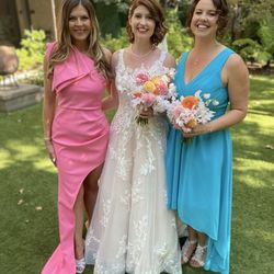 Serene Beauty - My sister and Maid of Honor in the blue gown also got her hair and makeup done! Evelyn is wonderful and so personable!