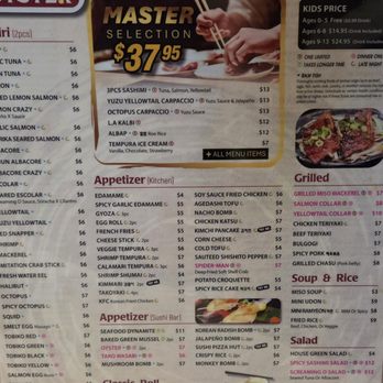 Master Sushi & Oyster - Late Nigh Menu. Almost the same as Lunch, minus a few items. - Japanese Near Me - Las Vegas, Nevada Master Sushi & Oyster - Late Nigh Menu. Almost the same as Lunch, minus a few items. - Japanese Near Me - Las Vegas, Nevada