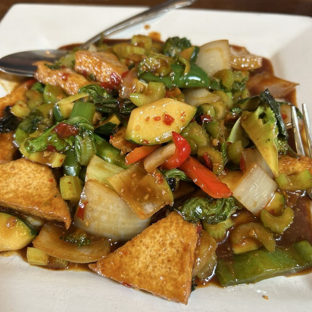Asian Fusion - Tofu and vegetables. Amazing variety of vegetables just the right amount of heat and tofu was fried to perfection. - Asian Fusion Near Me - Fairplay, Colorado Asian Fusion - Tofu and vegetables. Amazing variety of vegetables just the right amount of heat and tofu was fried to perfection. - Asian Fusion Near Me - Fairplay, Colorado