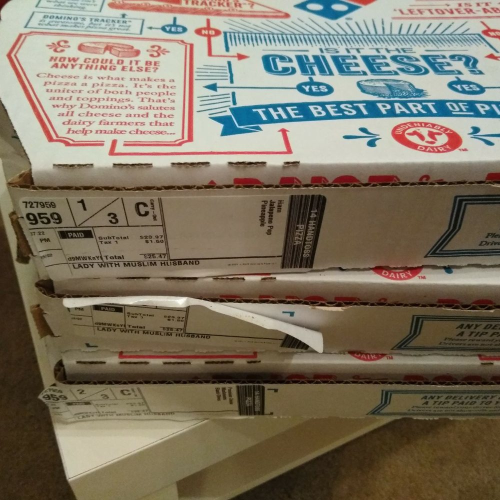 Domino's Pizza - Racist remarks on pizza boxes - Pizza Near Me - Dickinson, Texas Domino's Pizza - Racist remarks on pizza boxes - Pizza Near Me - Dickinson, Texas