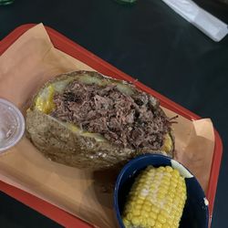 Aces BBQ - Baked Potato & a side of corn