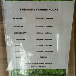Fresh @ 110 - The hours