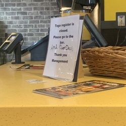 Buffalo Wild Wings - I followed their directions: I went to the bar as I am 22 mins years old (apparently they redirect minors to the bar as well to get orders.)