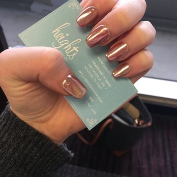Heights Nail Spa - Chrome nails by Dee Dee! To get rose gold color get hot pink base under then 1 layer of the silver chrome glitter! - Nail Salons Near Me - Houston, Texas