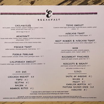 Eloise - Breakfast Menu 2022 - Cafes Near Me - El Paso, Texas
