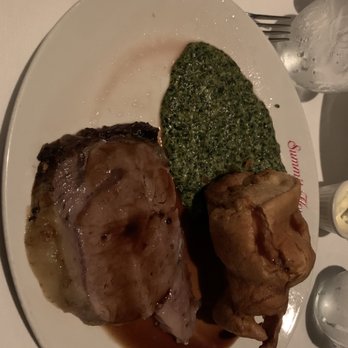 Summit House - prime rib, creamed spinach, and yorkshire pudding - Steakhouses Near Me - Fullerton, California Summit House - prime rib, creamed spinach, and yorkshire pudding - Steakhouses Near Me - Fullerton, California