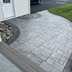 Hayes and Sons Stamped Concrete - Stamped concrete walkway.