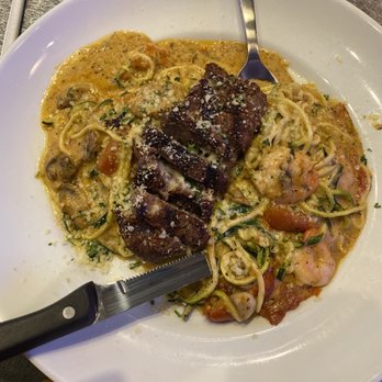 Dave & Buster's Capitol Heights - Steak and shrimp linguini with zoodles instead of pasta. - Sports Bars Near Me - Capitol Heights, Maryland Dave & Buster's Capitol Heights - Steak and shrimp linguini with zoodles instead of pasta. - Sports Bars Near Me - Capitol Heights, Maryland