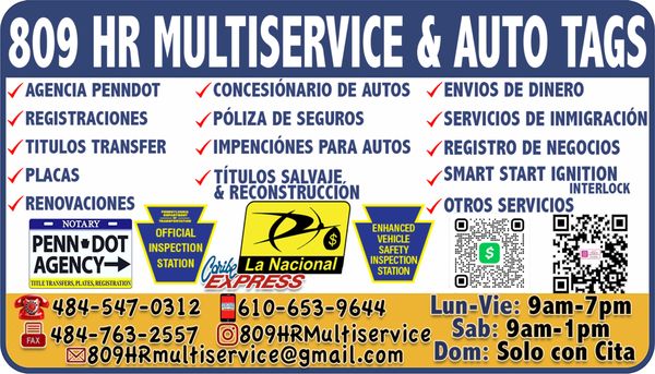 809 HR Multiservice & Auto Tags