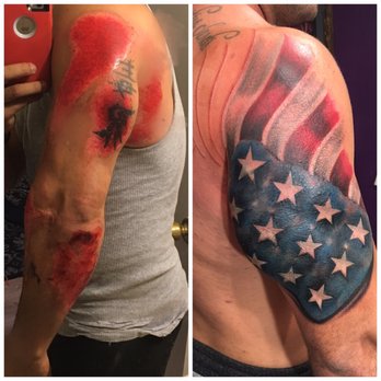 Tattoo Magic Good Fortunes Tattoo Studio - Double cover up. One session. Killed it! More to come! - Tattoo Near Me - Fairfield, California Tattoo Magic Good Fortunes Tattoo Studio - Double cover up. One session. Killed it! More to come! - Tattoo Near Me - Fairfield, California
