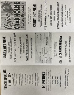 Menu photo 2 Cajun Crab House Columbia, MO