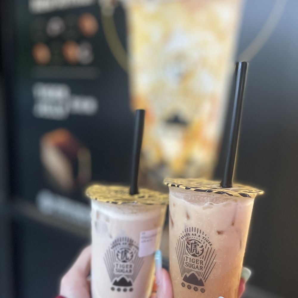 Tiger Sugar - Taro milk tea and wintermelon lemon black tea. - Bubble Tea Near Me - Beaverton, Oregon Tiger Sugar - Taro milk tea and wintermelon lemon black tea. - Bubble Tea Near Me - Beaverton, Oregon