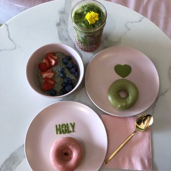 Holy Matcha - I had the Matcha Chia Pudding and Matcha Donut - Tea Rooms Near Me - San Diego, California Holy Matcha - I had the Matcha Chia Pudding and Matcha Donut - Tea Rooms Near Me - San Diego, California