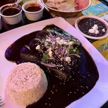 Oaxaca Village - Enchilada Mole Negro - Mexican Near Me - Artesia, California Oaxaca Village - Enchilada Mole Negro - Mexican Near Me - Artesia, California