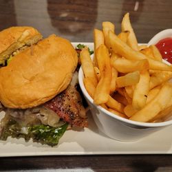 Bar Tatami - Korean fried chicken burger with bacon .. yum yum!