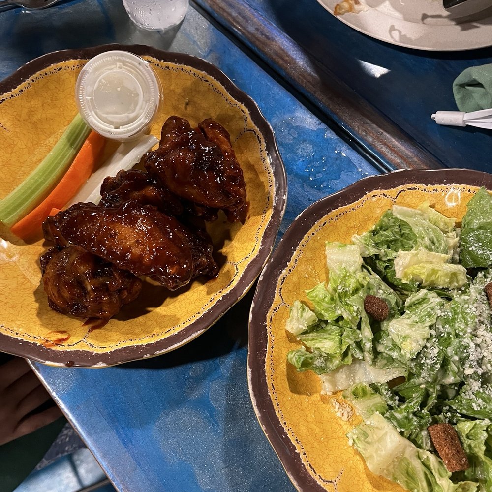 Sudi's Caribbean Bar & Grille - honey bbq wings and caesar salad - New American Near Me - St. Thomas, Virgin Islands Sudi's Caribbean Bar & Grille - honey bbq wings and caesar salad - New American Near Me - St. Thomas, Virgin Islands