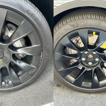 Onsite Wheels - Before (left) & After (right) - Wheel & Rim Repair Near Me - Westminster, California Onsite Wheels - Before (left) & After (right) - Wheel & Rim Repair Near Me - Westminster, California