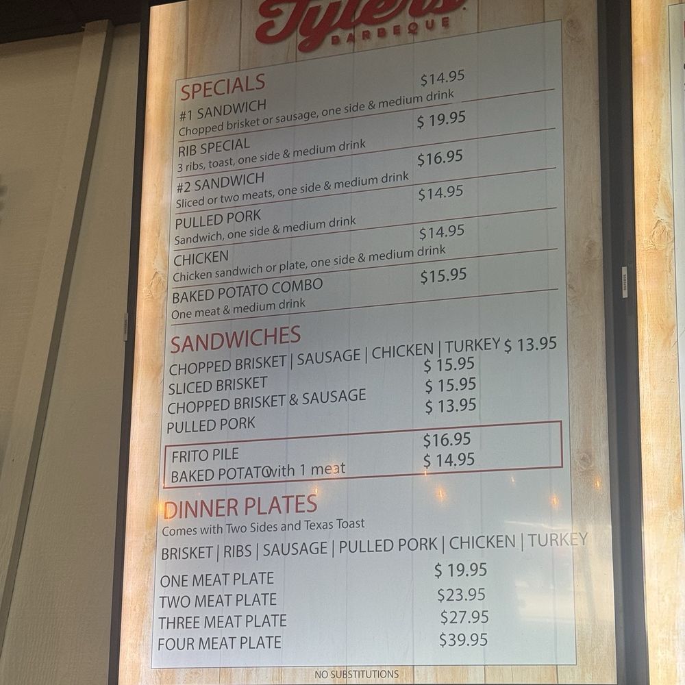 Tyler's Barbeque - Menu - Barbeque Near Me - Amarillo, Texas Tyler's Barbeque - Menu - Barbeque Near Me - Amarillo, Texas