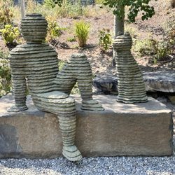 Sawtooth Botanical Garden - Sculpture at the entrance to the memorial park.