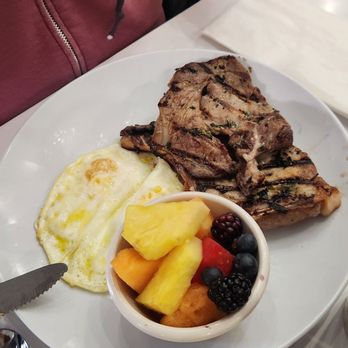 Off Street Cafe - Pork chops & eggs w/fruit - American Near Me - Cerritos, California Off Street Cafe - Pork chops & eggs w/fruit - American Near Me - Cerritos, California