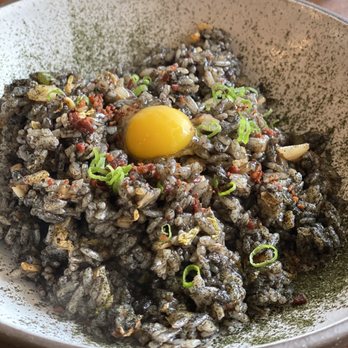 Paju - Squid ink rice with quail egg - Korean Near Me - Seattle, Washington