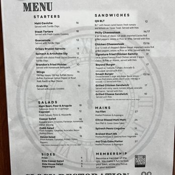 CLOCK Restoration - Menu - Cocktail Bars Near Me - Baltimore, Maryland CLOCK Restoration - Menu - Cocktail Bars Near Me - Baltimore, Maryland