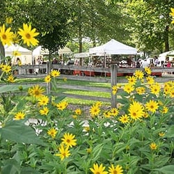 Village Peddler Festival - Vendors and beautiful pastoral scenery at the Village Peddler Festival.