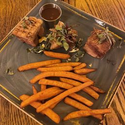 Pork belly and sweet potato appetizers Pork belly and sweet potato appetizers