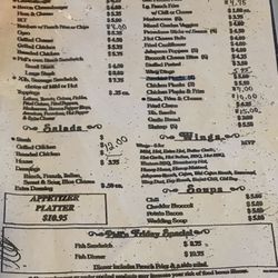 Phil's Bar and Grill - Menu