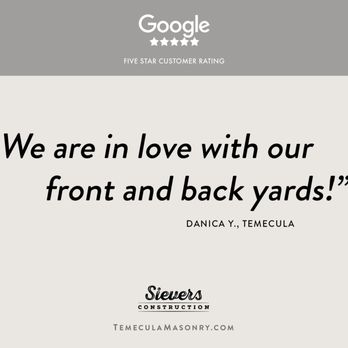 Sievers Construction - One of our 70+ 5-star reviews, this one posted on Google. It should be a no-brainer who to call if you want Temecula's best! - General Contractors Near Me
