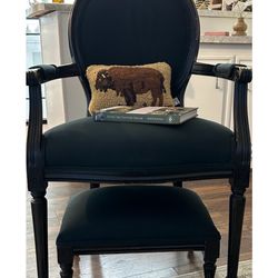 Baca Enterprises - He reupholstered this chair and ottoman, which had belonged to my late mom.