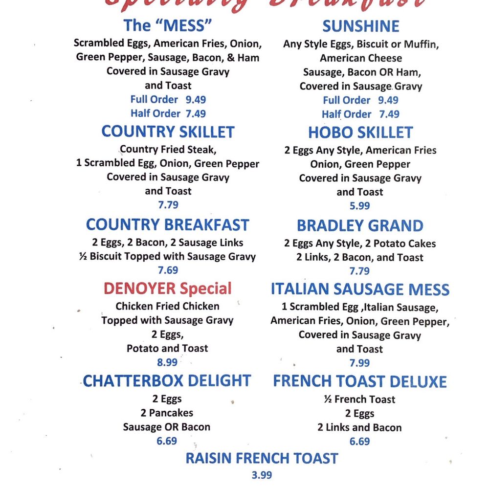 Chatterbox Cafe - Breakfast specials - Breakfast & Brunch Near Me - Bradley, Illinois