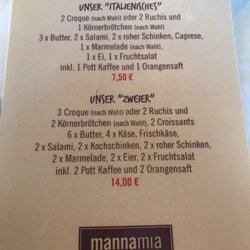 Erner - Frühstückskarte