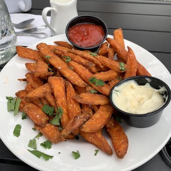 Juniper on Main - Sweet Potato Fries with Basil Aioli - Southern Near Me - Carmel, Indiana Juniper on Main - Sweet Potato Fries with Basil Aioli - Southern Near Me - Carmel, Indiana