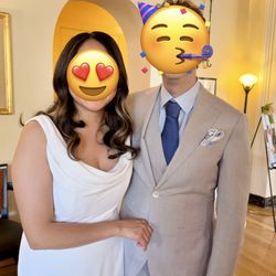 Bella Bridal Napa Valley - Bride with gorgeous curls and groom.