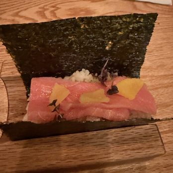 Yonsei Handrolls - Toro with dakuan.  Strange combo.  The quality of the fish was just average - like conveyer belt level. - Sushi Bars Near Me - Albany, California