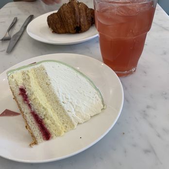 Lost Larson Bakery - Princess cake and ham and cheese croissant - Coffee & Tea Near Me - Chicago, Illinois