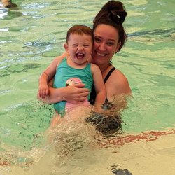 Callan Swim School - Pacific Beach - Happy little swimmer and her mama!